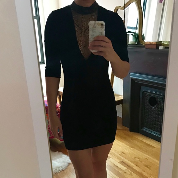 Elegant Sexy Black Velvet Motel Dress - Picture 5 of 5